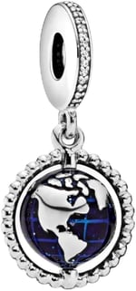 POSEİDONS JEWELLERY Dönen Dünya Sallantılı Charm Mavi Tek Ebat