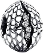 POSEİDONS JEWELLERY Game Of Thrones Işıltılı Ejderha Yumurtası 925 Ayar Gümüş Charm Gümüş Tek Ebat