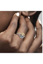POSEİDONS JEWELLERY Gökyüzü Mavisi Işıltılı Ay Yüzük-1