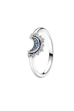 POSEİDONS JEWELLERY Gökyüzü Mavisi Işıltılı Ay Yüzük-1