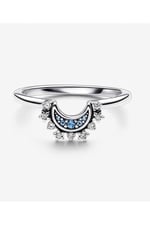 POSEİDONS JEWELLERY Gökyüzü Mavisi Işıltılı Ay Yüzük-1