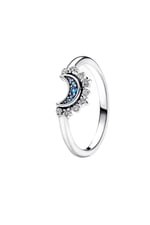 POSEİDONS JEWELLERY Gökyüzü Mavisi Işıltılı Ay Yüzük-1