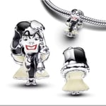 POSEİDONS JEWELLERY Gümüş ''KÖTÜLER'' Cruella De Vil'' Charmı Siyah Beyaz Tek Ebat
