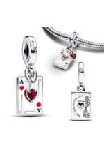 POSEİDONS JEWELLERY Gümüş ''KÖTÜLER'' Kupa Kızı Çift Sallantılı Charm Gümüş Tek Ebat