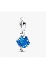 POSEİDONS JEWELLERY Gümüş Mavi Murano Aile Ağacı Charm Mavi Tek Ebat