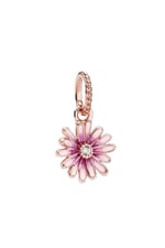 POSEİDONS JEWELLERY Gümüş Pembe Papatya Sallantılı Charm Pembe Tek Ebat