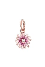 POSEİDONS JEWELLERY Gümüş Pembe Papatya Sallantılı Charm Pembe Tek Ebat