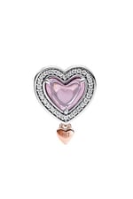 POSEİDONS JEWELLERY Iki Renkli Kafes Işi “mum” Ve Kalp Charm Gümüş Tek Ebat
