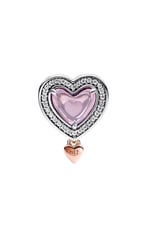 POSEİDONS JEWELLERY Iki Renkli Kafes Işi “mum” Ve Kalp Charm Gümüş Tek Ebat