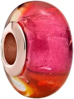 POSEİDONS JEWELLERY Işıltılı Gün Batımı Murano Cam Charm Renkli Tek Ebat