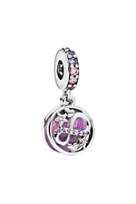 POSEİDONS JEWELLERY Işıltılı Sonsuzluk Kalpleri ve Yıldızları Sallantılı Charm Gümüş Pembe Tek Ebat