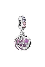 POSEİDONS JEWELLERY Işıltılı Sonsuzluk Kalpleri ve Yıldızları Sallantılı Charm Gümüş Pembe Tek Ebat