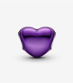 POSEİDONS JEWELLERY Metalik Mor Kalp Charm Mor Tek Ebat