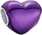 POSEİDONS JEWELLERY Metalik Mor Kalp Charm Mor Tek Ebat