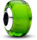 POSEİDONS JEWELLERY Mini Yeşil Murano Cam Charm 925 Ayar Yeşil Tek Ebat