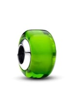 POSEİDONS JEWELLERY Mini Yeşil Murano Cam Charm 925 Ayar Yeşil Tek Ebat