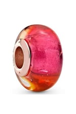 POSEİDONS JEWELLERY Murano Işıltılı Günbatımı Charm Kırmızı Tek Ebat