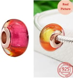 POSEİDONS JEWELLERY Murano Işıltılı Günbatımı Charm Kırmızı Tek Ebat