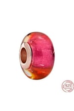 POSEİDONS JEWELLERY Murano Işıltılı Günbatımı Charm Kırmızı Tek Ebat