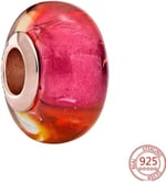 POSEİDONS JEWELLERY Murano Işıltılı Günbatımı Charm Kırmızı Tek Ebat