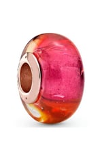 POSEİDONS JEWELLERY Murano Işıltılı Günbatımı Charm Kırmızı Tek Ebat
