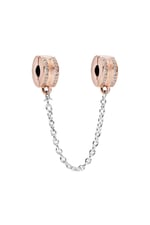 POSEİDONS JEWELLERY Rose Logolu Güvenlik Zinciri Klips Charm Rose Tek Ebat