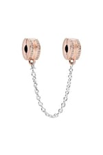 POSEİDONS JEWELLERY Rose Logolu Güvenlik Zinciri Klips Charm Rose Tek Ebat