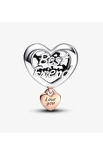 POSEİDONS JEWELLERY Seni Seviyorum En İyi Arkadaşım Kalp Charm Gümüş Tek Ebat