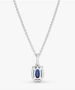 POSEİDONS JEWELLERY Tarz Işıltılı Büyük Mavi Taşlı Kolye Mavi 45 cm