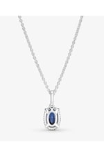 POSEİDONS JEWELLERY Tarz Işıltılı Büyük Mavi Taşlı Kolye Mavi 45 cm
