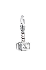 POSEİDONS JEWELLERY Thor’s Hammer Sallantılı Charm Gümüş Tek Ebat