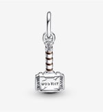 POSEİDONS JEWELLERY Thor’s Hammer Sallantılı Charm Gümüş Tek Ebat