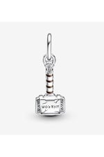 POSEİDONS JEWELLERY Thor’s Hammer Sallantılı Charm Gümüş Tek Ebat