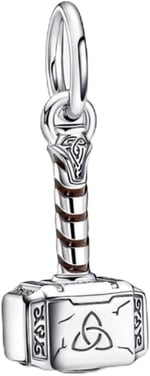 POSEİDONS JEWELLERY Thor’s Hammer Sallantılı Charm Gümüş Tek Ebat