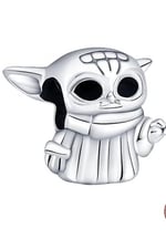POSEİDONS JEWELLERY Usta Yoda Charm 925 Ayar Gümüş Gümüş Tek Ebat
