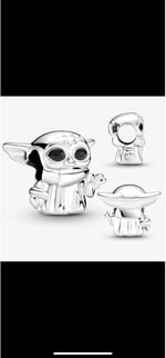 POSEİDONS JEWELLERY Usta Yoda Charm 925 Ayar Gümüş Gümüş Tek Ebat