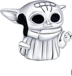 POSEİDONS JEWELLERY Usta Yoda Charm 925 Ayar Gümüş Gümüş Tek Ebat
