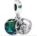 POSEİDONS JEWELLERY Usta Yoda Jedi Charm 925 Ayar Gümüş Yeşil Tek Ebat
