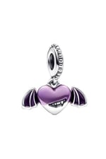 POSEİDONS JEWELLERY Vampir Kanatlı Kalp Sallantılı Charm Mor Tek Ebat