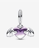 POSEİDONS JEWELLERY Vampir Kanatlı Kalp Sallantılı Charm Mor Tek Ebat