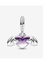 POSEİDONS JEWELLERY Vampir Kanatlı Kalp Sallantılı Charm Mor Tek Ebat