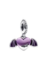 POSEİDONS JEWELLERY Vampir Kanatlı Kalp Sallantılı Charm Mor Tek Ebat