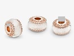 POSEİDONS JEWELLERY Yanardöner Murano Cam Charm Pembe Beyaz Tek Ebat