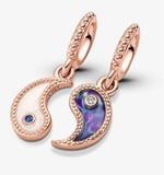 POSEİDONS JEWELLERY Yin ve Yang Işıltılı Sallantılı Charm Rose Tek Ebat