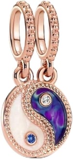 POSEİDONS JEWELLERY Yin ve Yang Işıltılı Sallantılı Charm Rose Tek Ebat