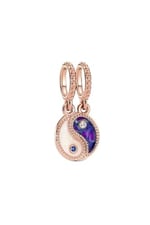 POSEİDONS JEWELLERY Yin ve Yang Işıltılı Sallantılı Charm Rose Tek Ebat