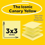 Post-it Açılır Notlar 7,6 x 7,6 cm, 5 Ped, Amerika'nın 1 numaralı Favori Yapışkan Notlar, Kanarya Sarısı, Temiz Çıkarma, Geri Dönüştürülebilir (3301-5YW)