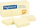 Post-it Self-Stick pedleri, 1 – 1/2 x 2, Yellow, 100 sheets/Pad, 12 PADS/Paket