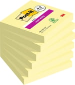 Post-it Super Sticky Notes kanarya sarısı, 6 bloklu paket, blok başına 90 yaprak, 76 mm x 76 mm, Renk: Sarı - Notlar, yapılacaklar listeleri ve hatıralar için ekstra güçlü yapışkan not kağıdı