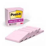 Post-it Süper Yapışkan Notlar, 5 Yapışkan Not Kağıdı, 7,6 x 7,6 cm, Okul Malzemeleri, Ofis Ürünleri, Dikey Yüzeyler, Monitörler, Duvarlar ve Pencereler için Yapışkan Notlar, Pink Salt